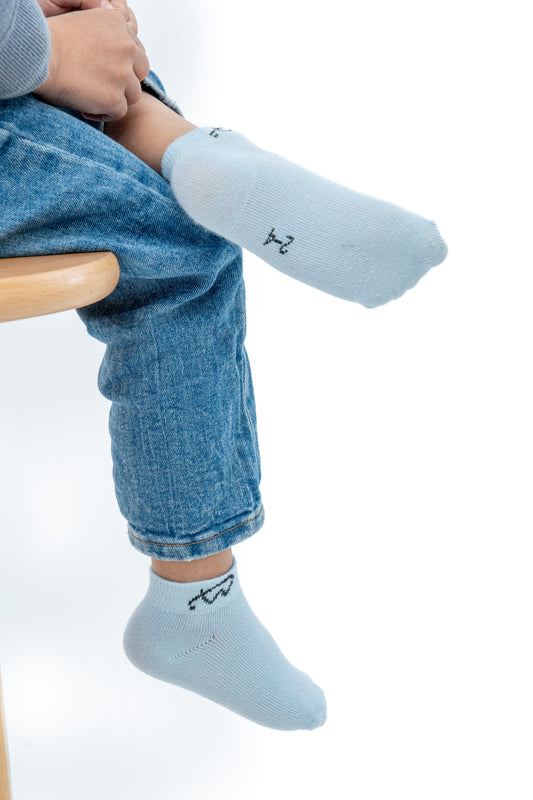 Kids socks - 1 Baby blue and 2 white -Package for 3 pieces